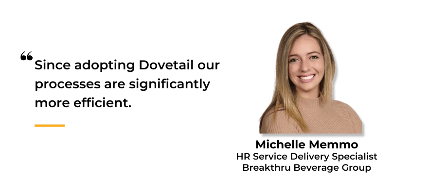 Michelle Memmo HR Service Delivery Breakthru Beverage Dovetail Case Management 