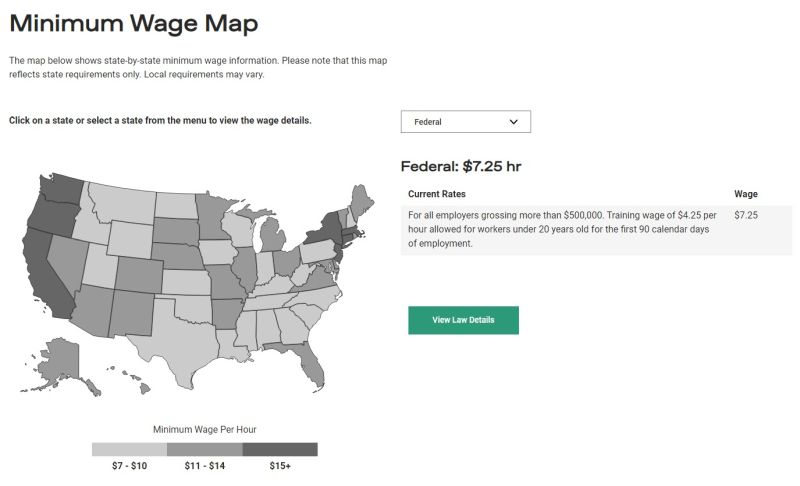 Mineral wage map