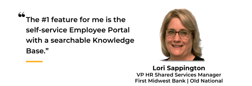 Lori Sappington First Midwest Bank Old National Employee Portal Knowledge Base Dovetail Software