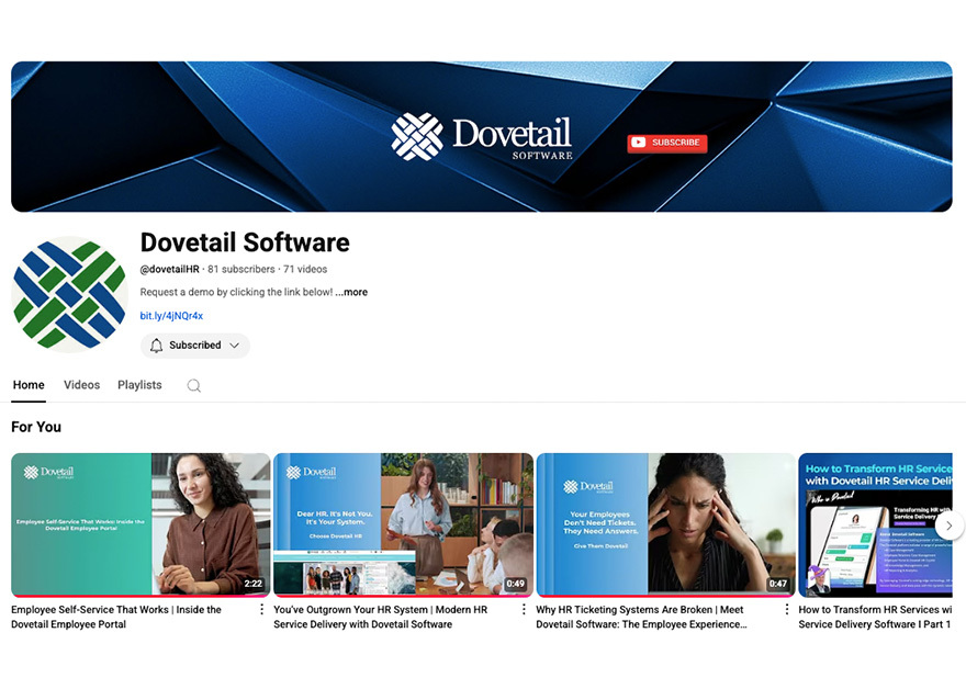 Dovetail YouTube Channel