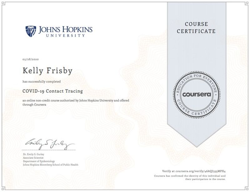 Contact Tracing COVID-19 Certificate