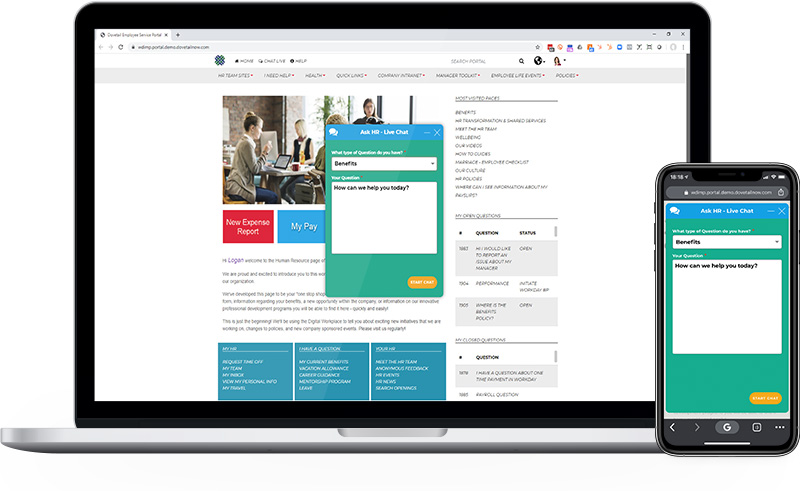 Employee Portal Live Chat