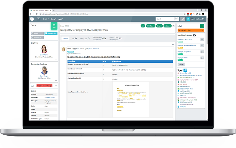 Dovetail Employee Relations Case Wokflow and Deadlines